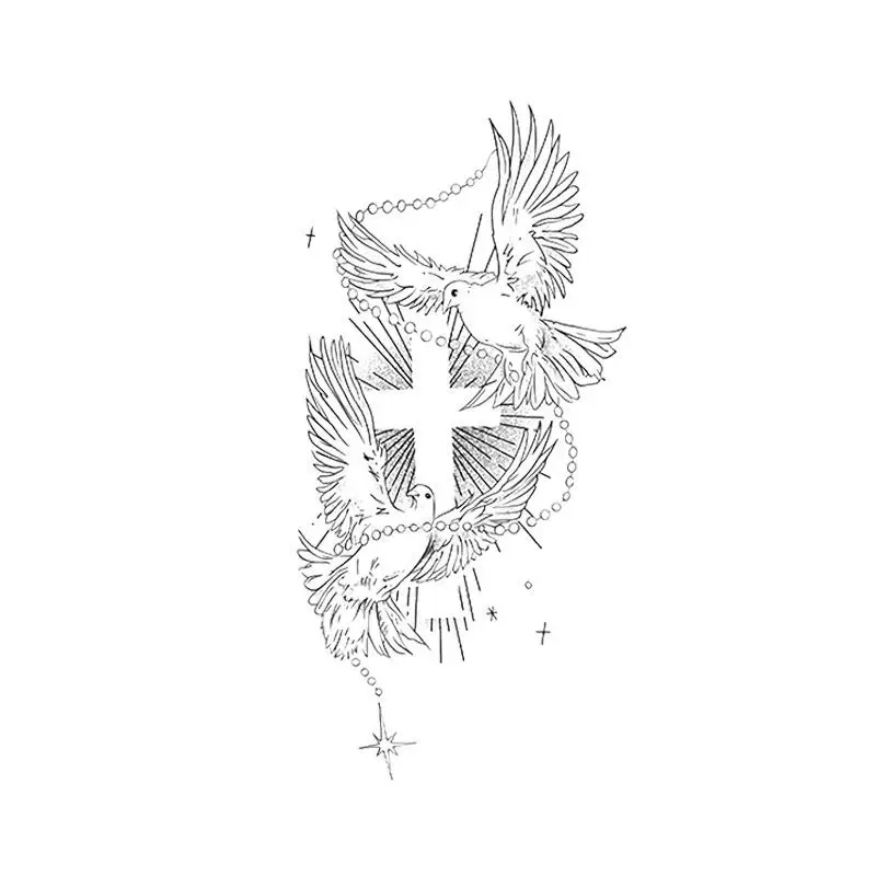 The Cross of Jesus Temporary Tattoos Biblical Text Tattoo Body Art Waterproof long-Lasting Fake Tattoo Sticker for Women Men view 3