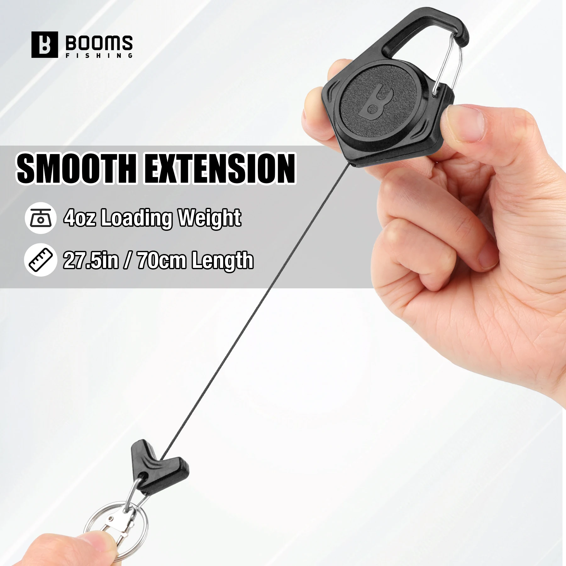 Booms Fishing XW80 – Zinger retráctil para accesorios de pesca 70cm - imagen 3