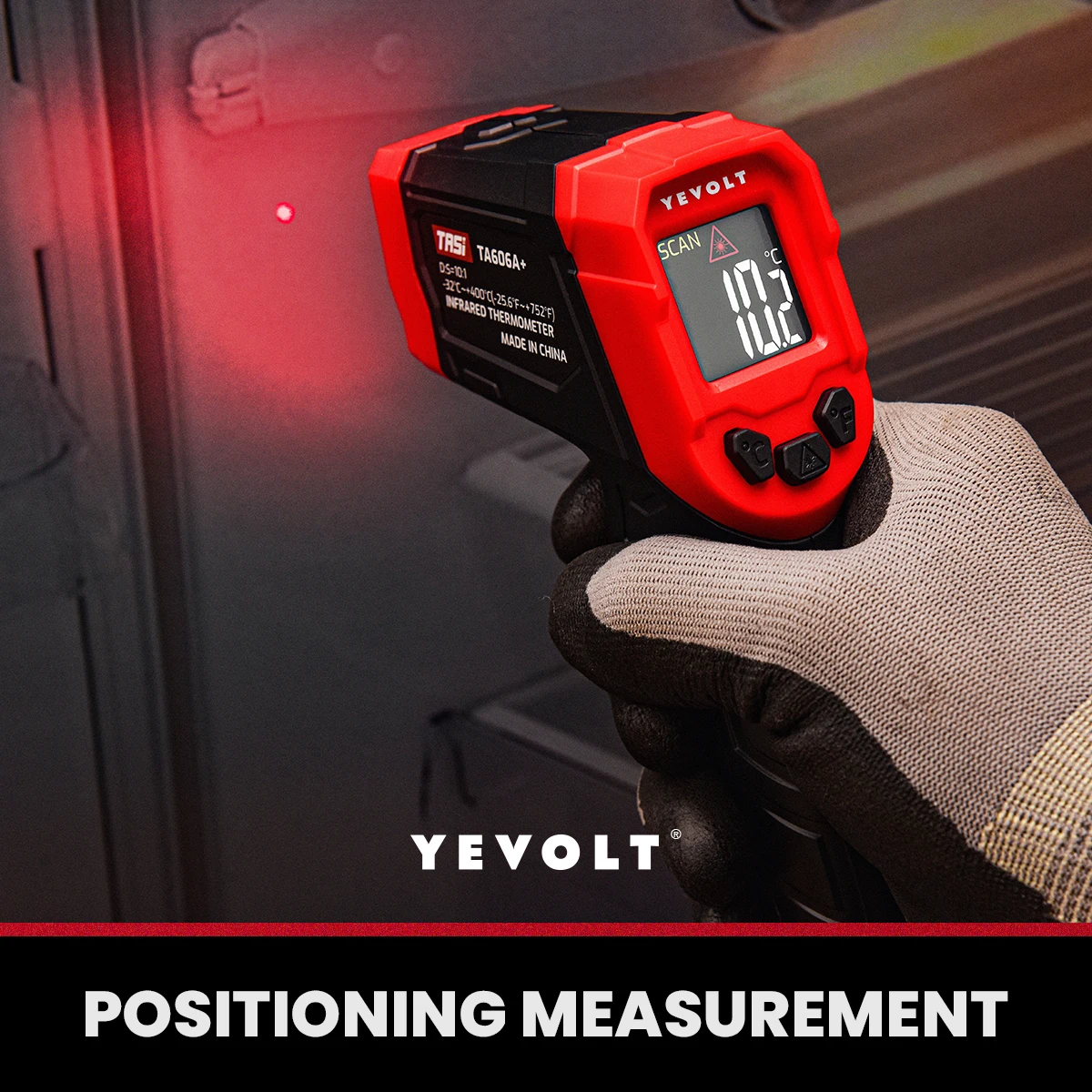 YEVOLT TA606+ Series Digital Infrared Thermometer Handheld Non Contact IR Laser  Heat Temperature Gun Point VA Color Screen