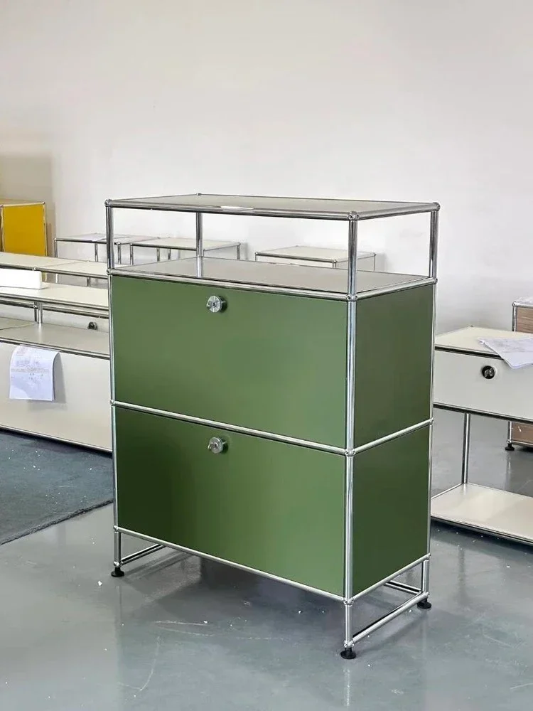 Hot selling online metal bedside   , Korean style combination cabinet with few storage modules on the side, side cabinet