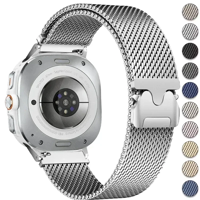 No Gaps Magnetic Milanese Strap for Samsung Galaxy Watch 8 classic 40mm 44mm Metal Bracelet for Galaxy Watch Ultra 47mm Band