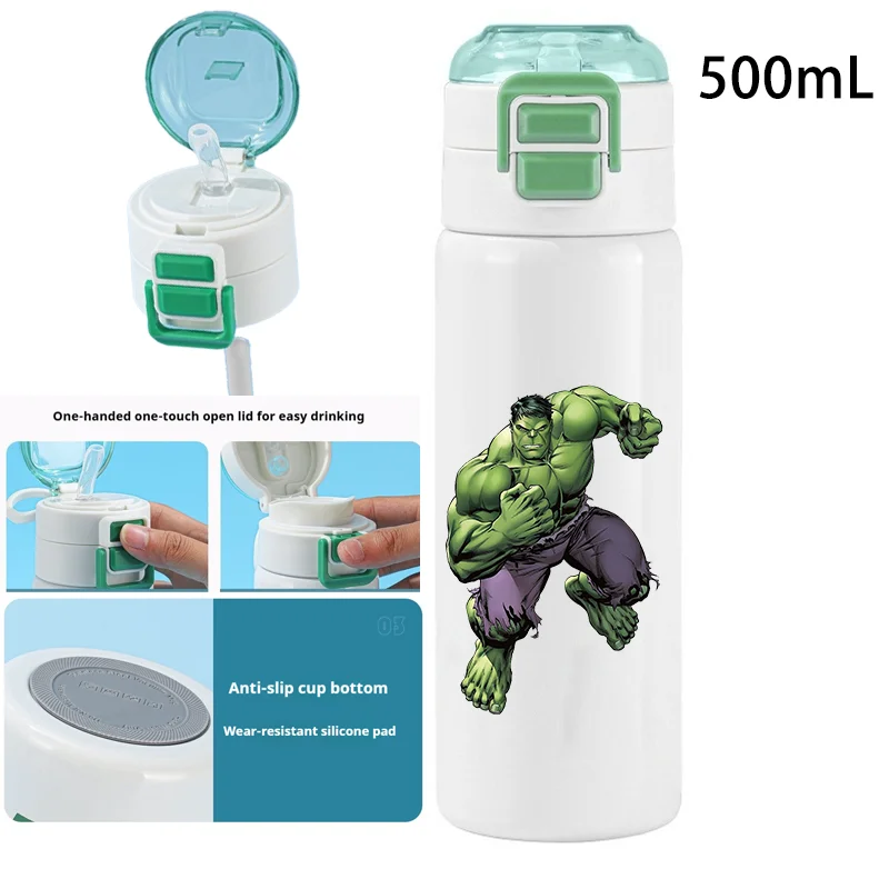 

Бутылка для воды Disney Spiderman Hulk, 560 мл, игрушка в виде Железного человека для мальчиков, пластиковые стаканы для питья с героями мультфильмов, стаканы для воды для детей и взрослых