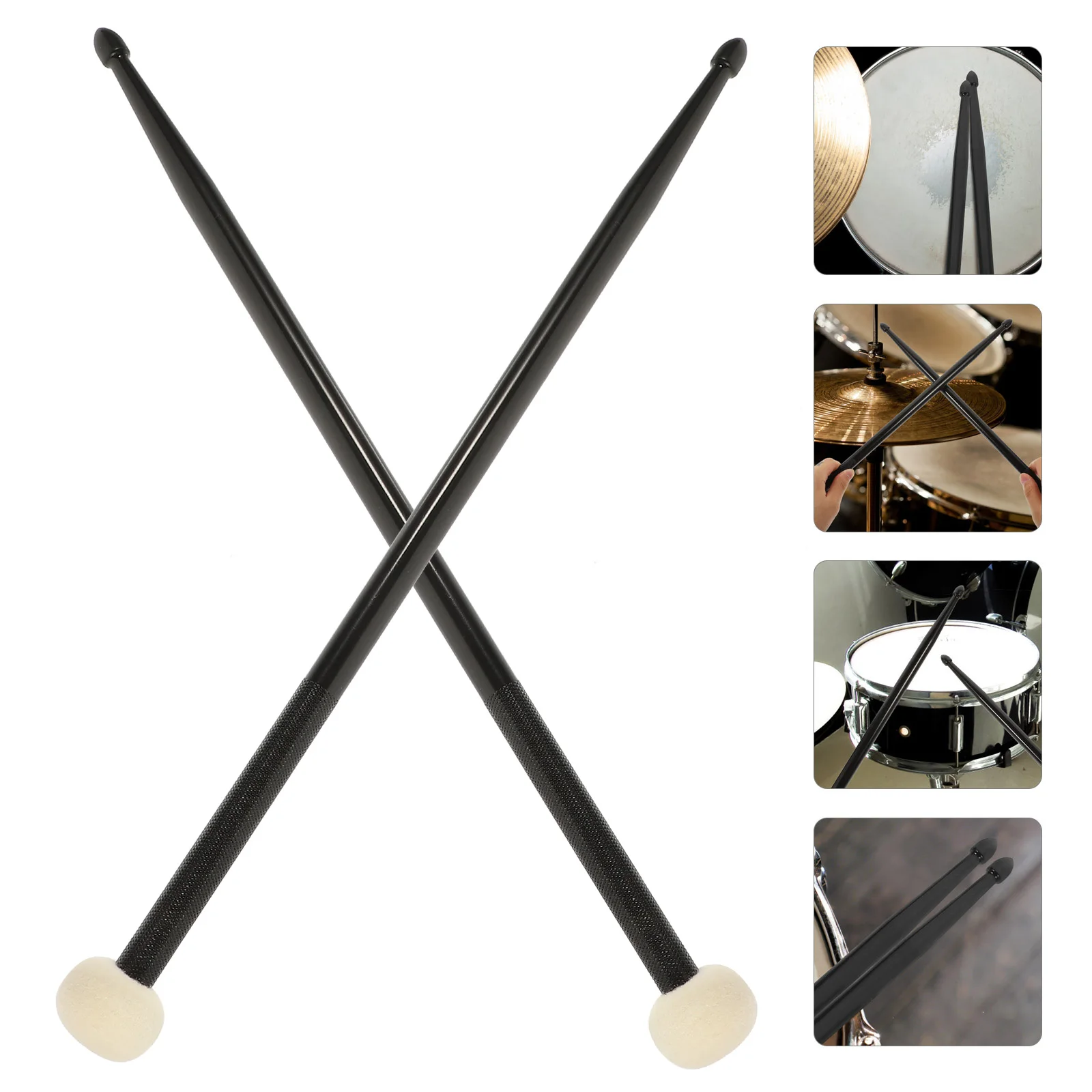 

Drumsticks Double-headed Sided Accessories for Tip Black Professional End
