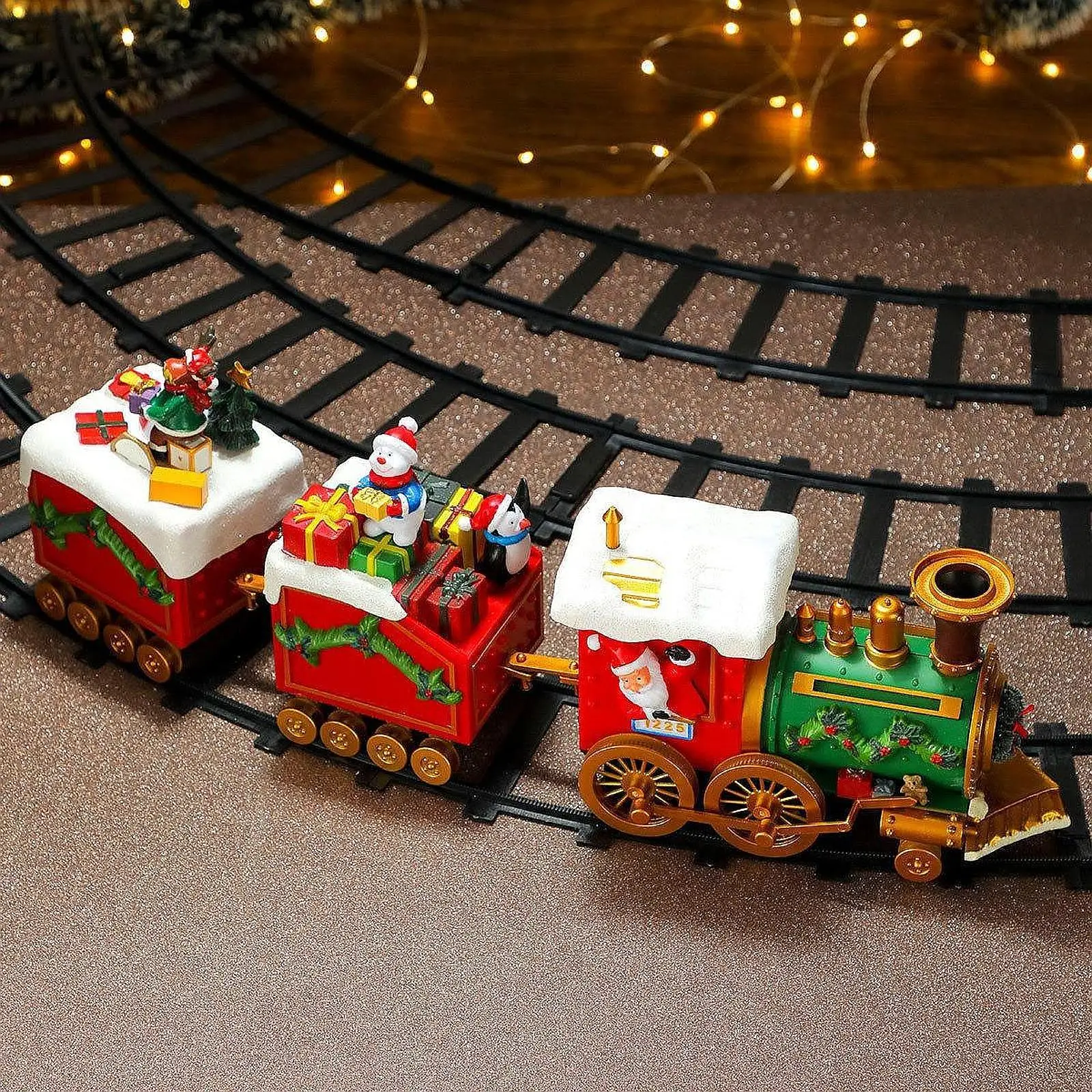 

Christmas Train Set with Light and Sound Xmas Classic Electric Train Track Playset for Boys Girls 3 4 5 6 Year Old Kids Toddler