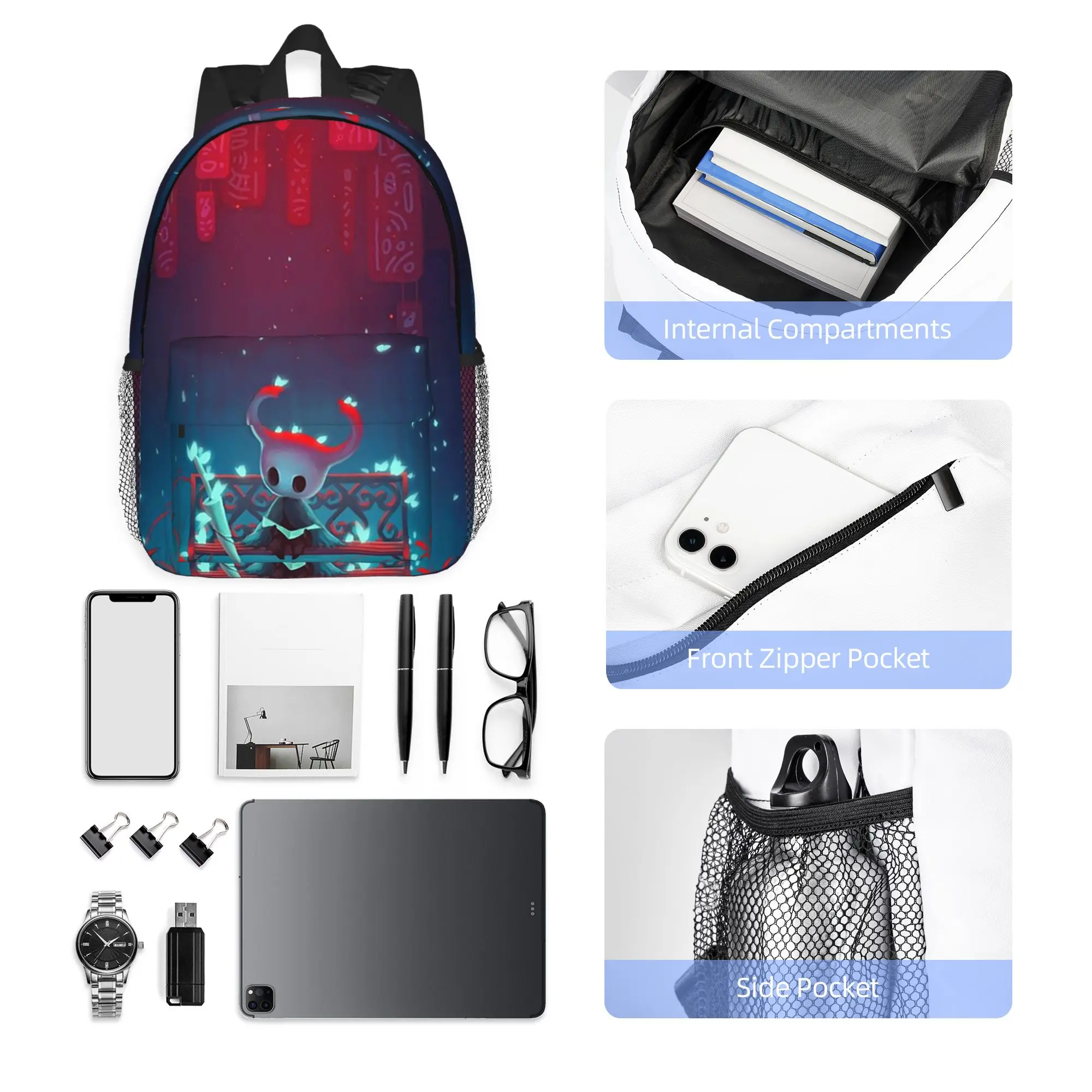 Hollow Knight Backpack Hot Sale Daypack Large Capacity Boys Girls BookBag Shoulder Bags for Men Women School Bag