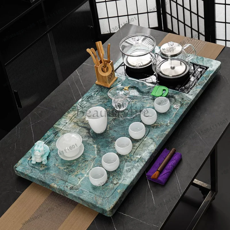 Factory Direct Sales Living Room Rectangle Tea Tray Decorative Ceramic Accessories Ceremony Tea Tray Tableware Hospitality Bande