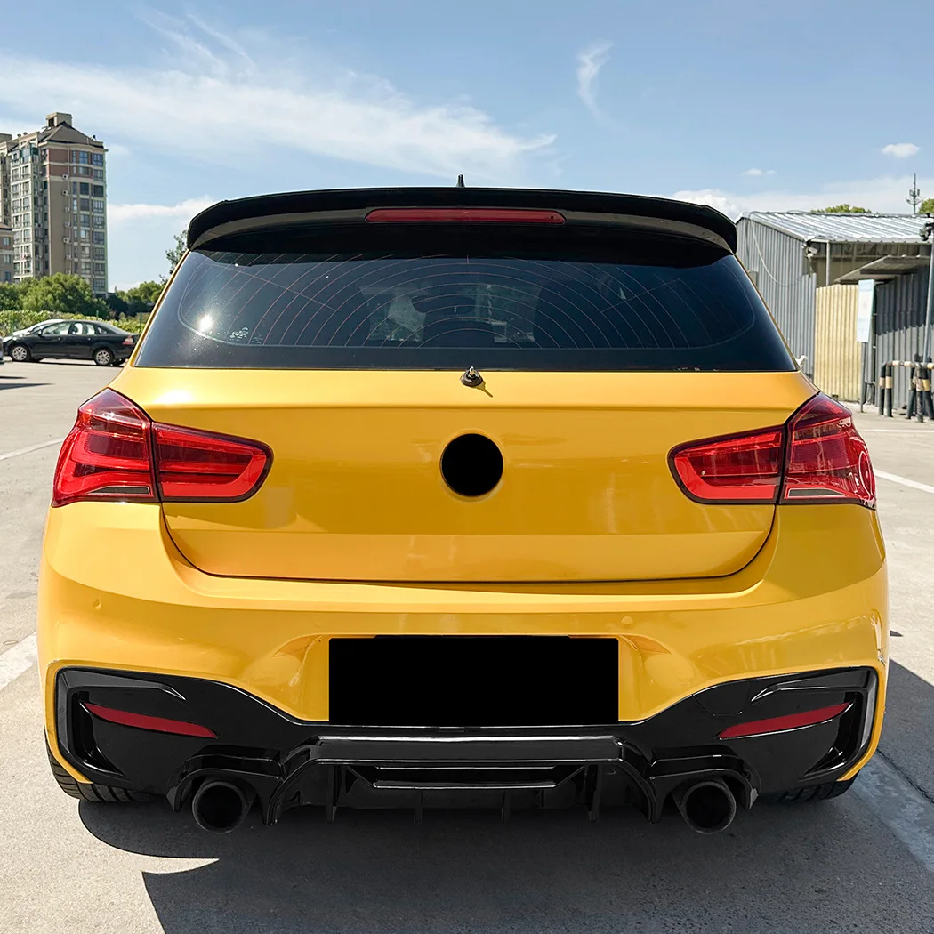 For 2015-2019 BMW 1 Series F20 F21 LCI M Sport Rear Bumper Diffuser Splitter Body kit Black Exterior Tuning Accessories