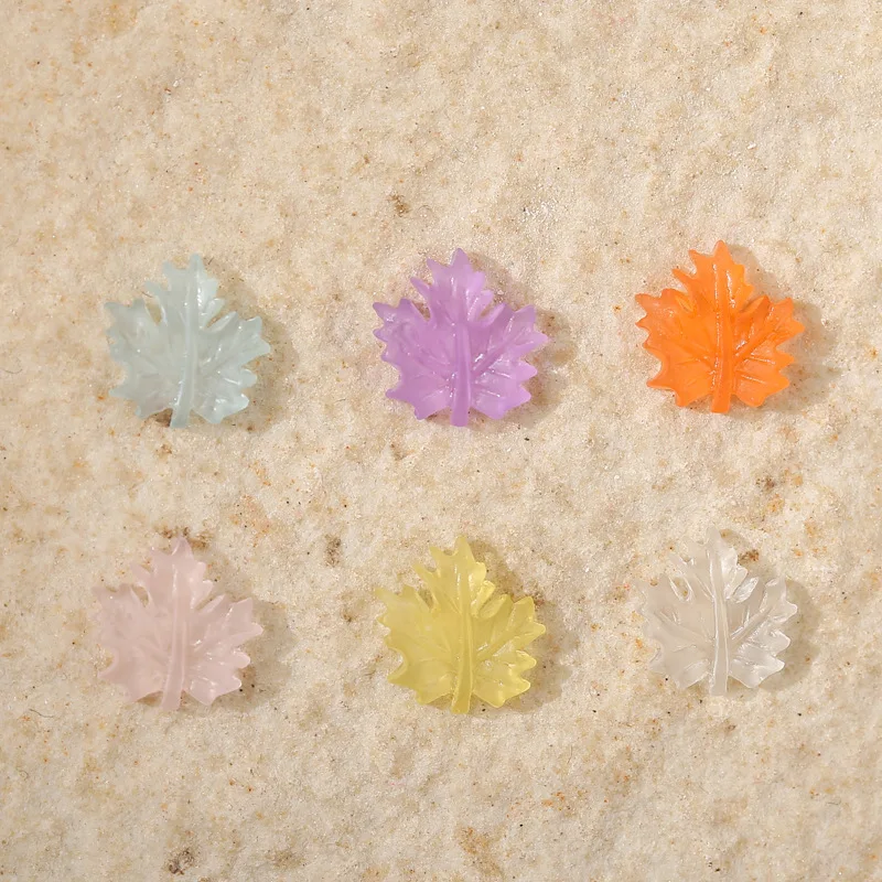 Breloques en forme de feuilles d'érable pour Nail Art, 50 pièces, paillettes, DIY, Design, décoration