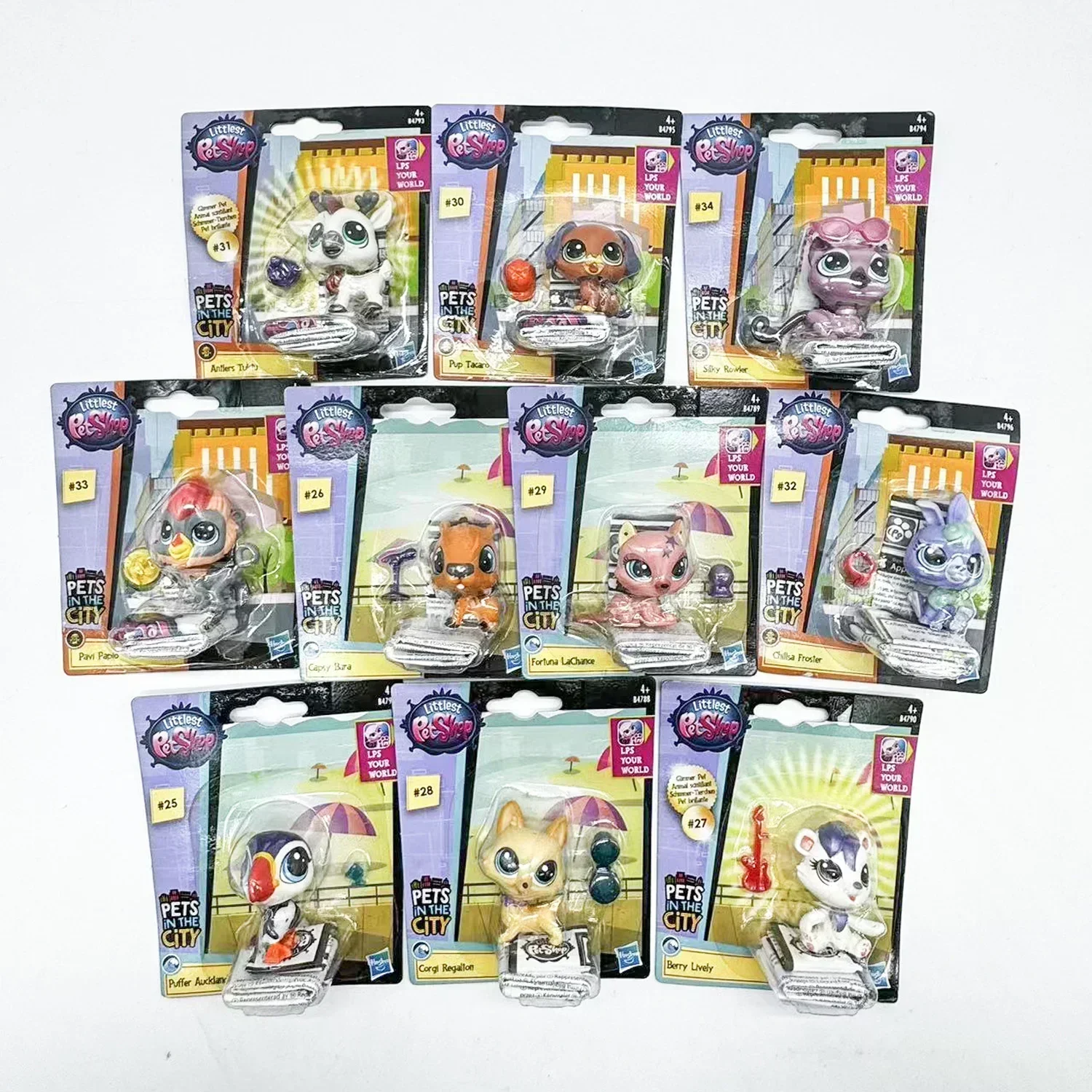 Original Hasbro Littlest Pet Shop Action Figures Cute Cartoon Animal Model Toys Big Eyed Pet Doll Collectible Toys Children Gift