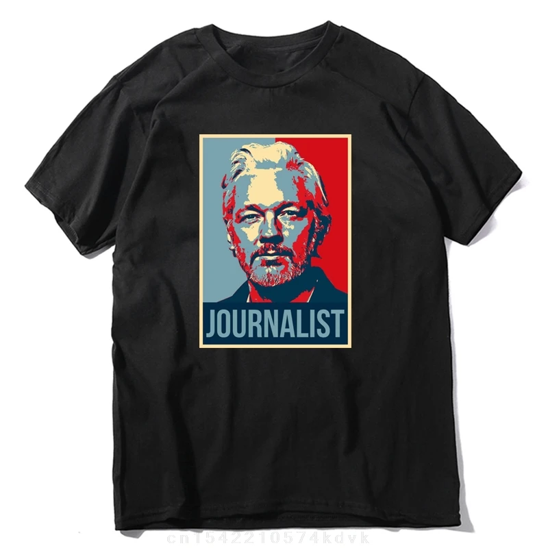 Julian Assange Journalist Hope Style T Shirt long or short sleeves