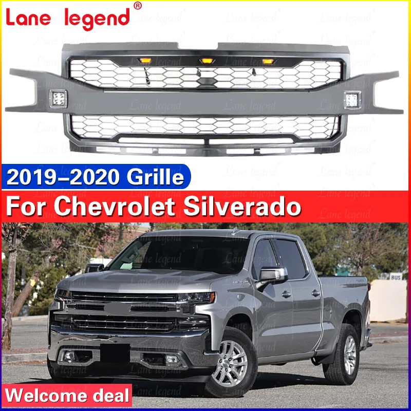 Parrilla de alta calidad para Chevrolet Silverado 2019 2020, fácil instalación, piezas de camioneta, parrillas de radiador delantero