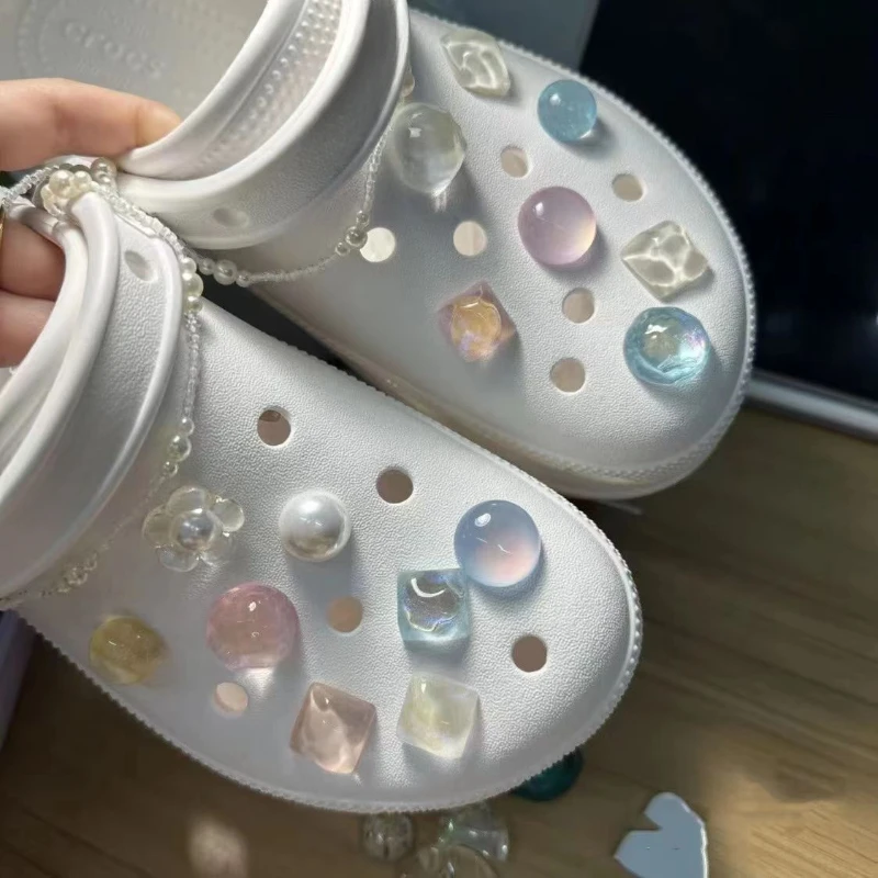 1 Set Summer Fashion Shoe Charms Set Accessories for Clogs Shoe Buckle ABS Cute Ocean Series DIY Shoes Decorations