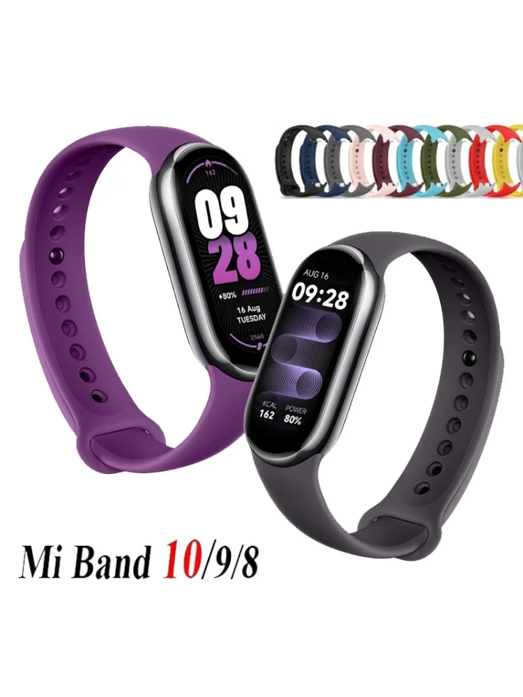Bracelet en Silicone pour Xiaomi Mi Band 8 9 10 Smartwatch remplacement Bracelet souple Bracelet ceinture pour Mi Band 8 9 Correa accessoires