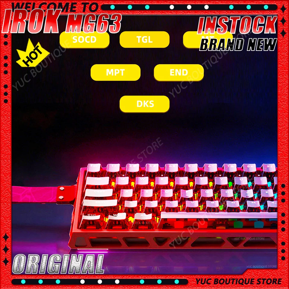 NEW IROK MG63 Magnetic Switch Keyboard Wired RT0.001mm 8000Hz