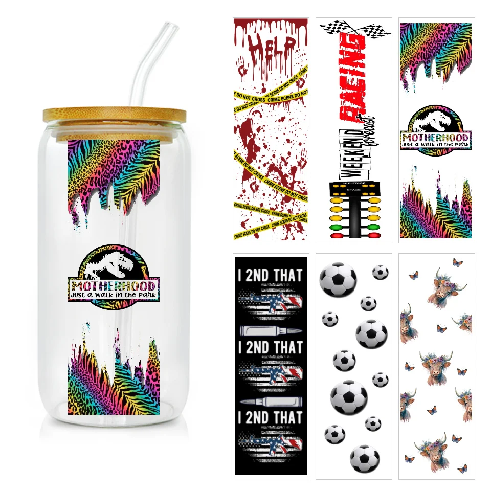 UV DTF Fast shipping multiple sizes customized waterproof durable Libbey Glass