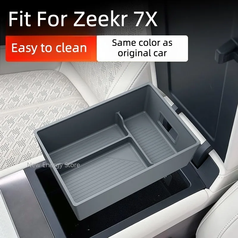 Suitable for Zeekr 7X 2026 models Armrest Box Silicone Storage Box Interior Accessories