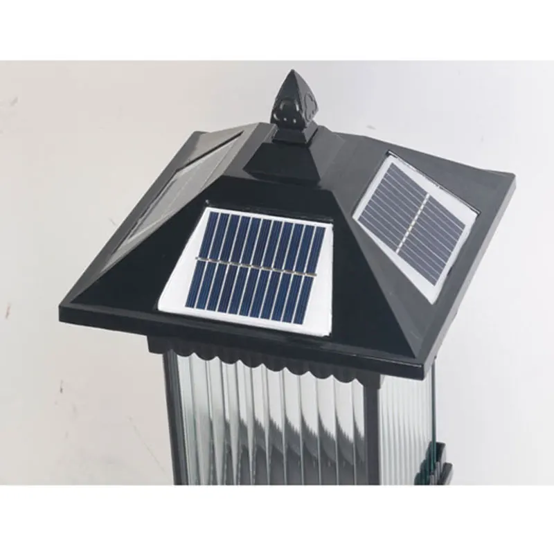 المصابيح الأمامية ذات العمود الشمسي في الهواء الطلق مقاومة للماء أضواء الجدار الإبداعية النمط الصيني لإضاءة أرضية حديقة فيلا الفناء #6