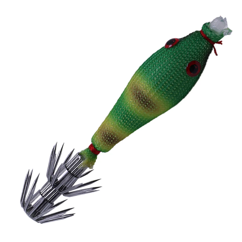 5 Teile/paket Nachtleuchtende Tintenfisch Falsche Köder Weiche Gummi Fischernetz String Haken Köder Schlag Rohr Simulation Tintenfisch Jig Haken für Nacht F – Detail 18