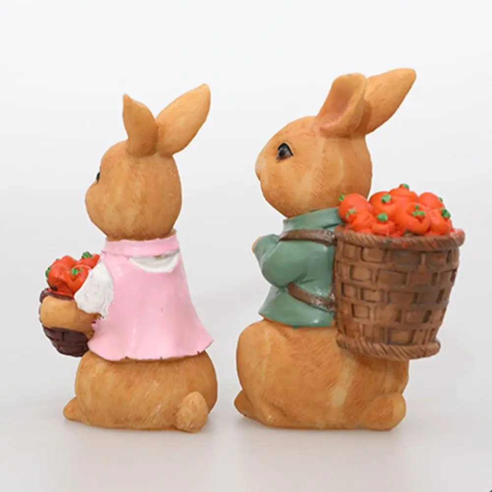 Micro Landscape Resin Rabbit Figurine Cartoon Handicraft Bunny Statue Cute Creative Rabbit Model Bonsai