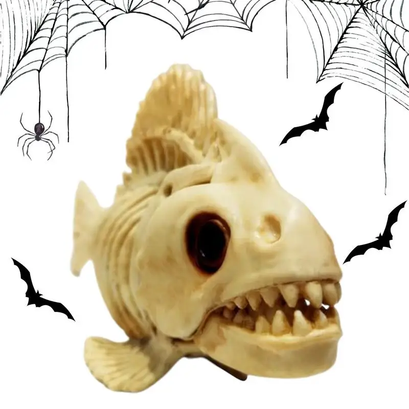 Fish Bone Model Animal Carp Skull Fish Bone Art Halloween Fish Skeleton Animal Bones for Home Living Room Bedroom Desk Top Party