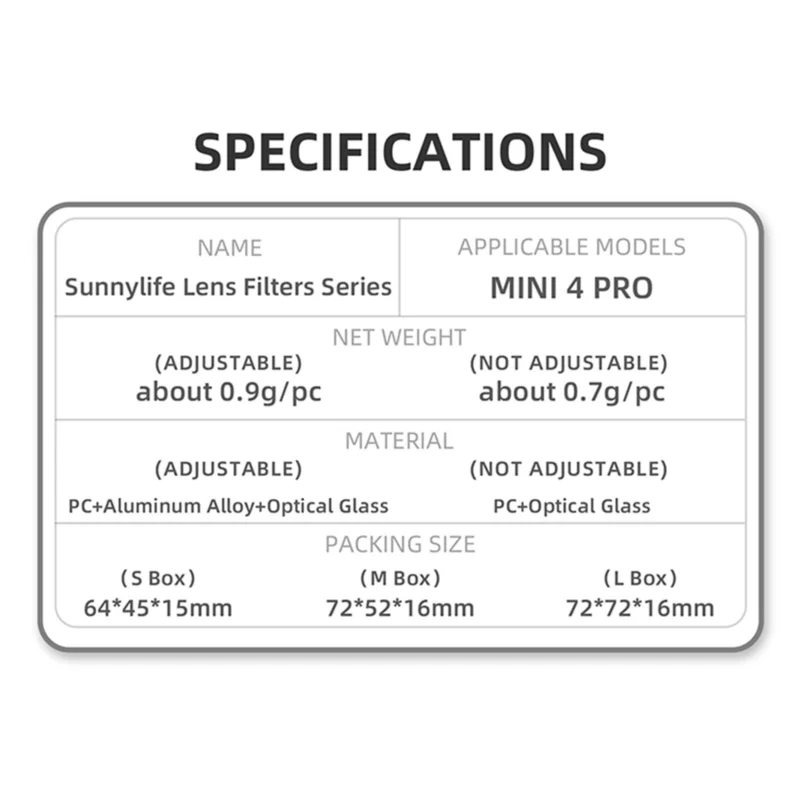 For DJI MINI 4 Pro  Light Reducing Filter Polarizing Filter Adjustable Filter ~~