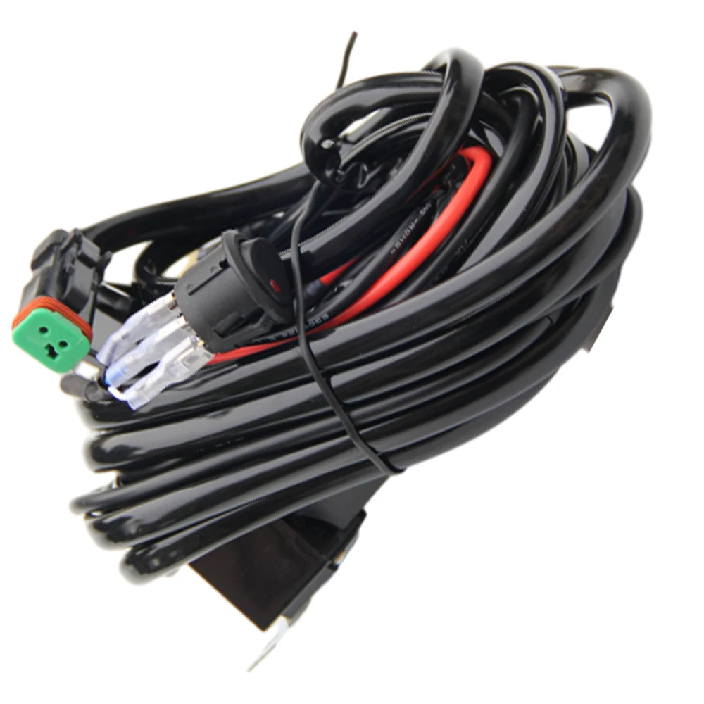 Pickup WORK LIGHT WIRE Light Bar Wiring Harness Car 12V/40A 300W 2m LED Work Light Waterproof Switch Cordset With DT Connector