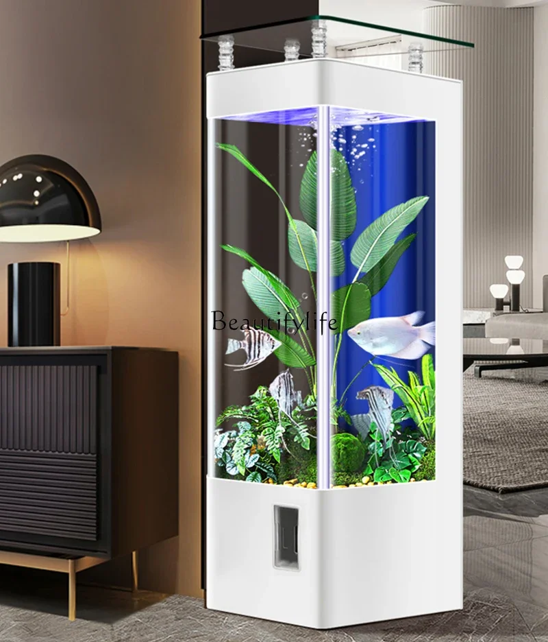 

Straight Curved Automatic Filtration Water Circulation Household Living Room Fish Tank Floor Small Vertical