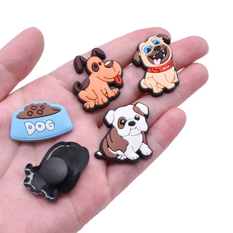 Cute Dog Lover Shoe Charms para Crocs, Acessórios de Sapato, Decorações Pin, Kid's, Mulheres, Meninas, Meninos, Party Favor, Presentes, Novo, PVC, 1Pc