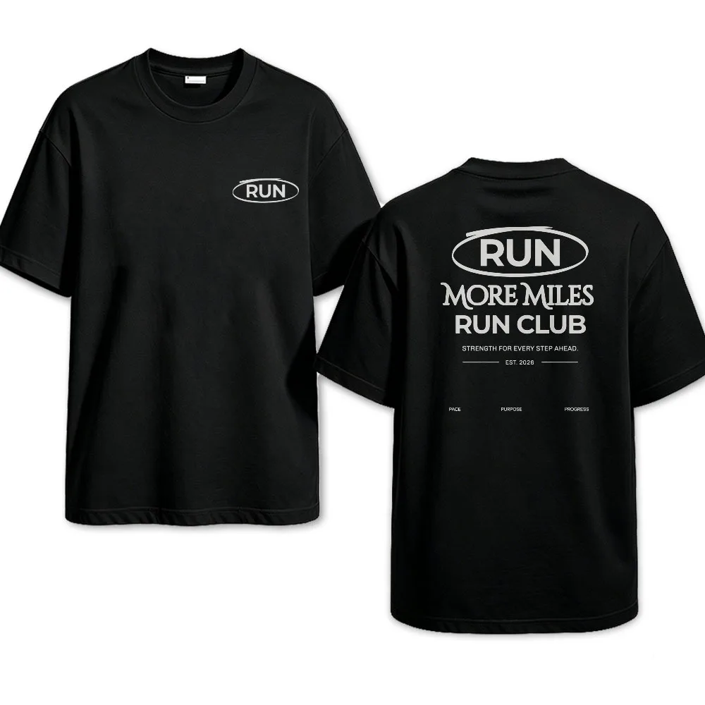 Running Tshirt Run More Miles Run Club Unisex Tees Sweatshirt for Runners & Marathon Training T-Shirt Casual Retro Cotton Tops