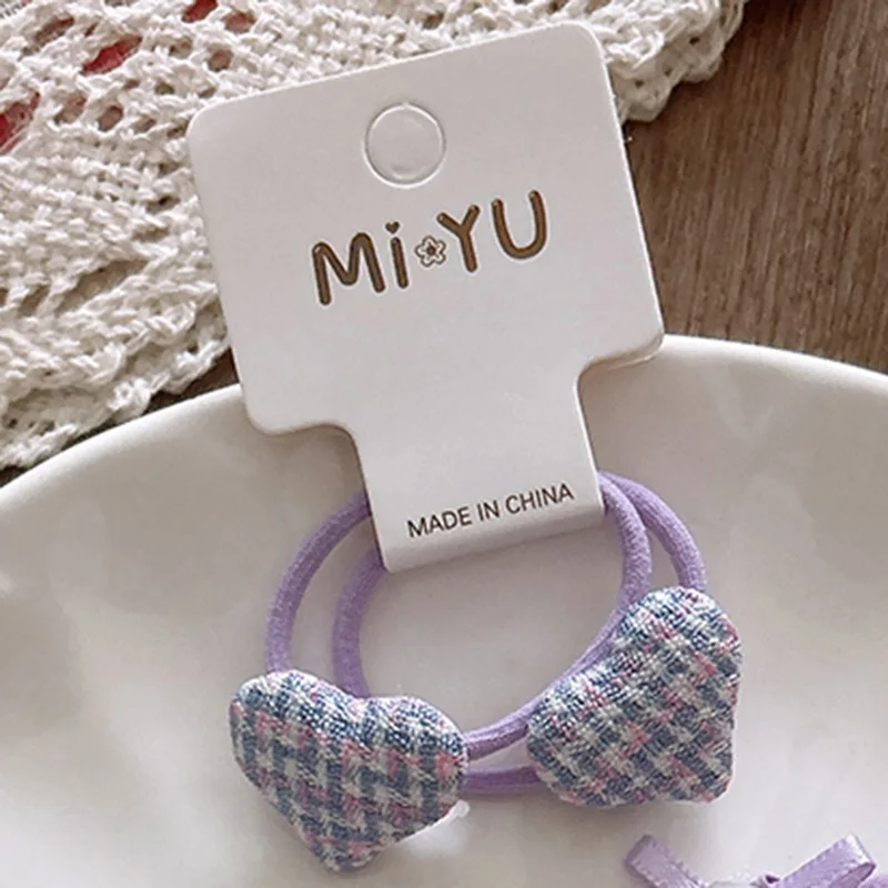 

Dreamy Purple Hair 2PCS Sweet Heart BB Clips with Press Studs Spring Summer Stretchy Hair Ties Skin-Brightening Lavender Tones