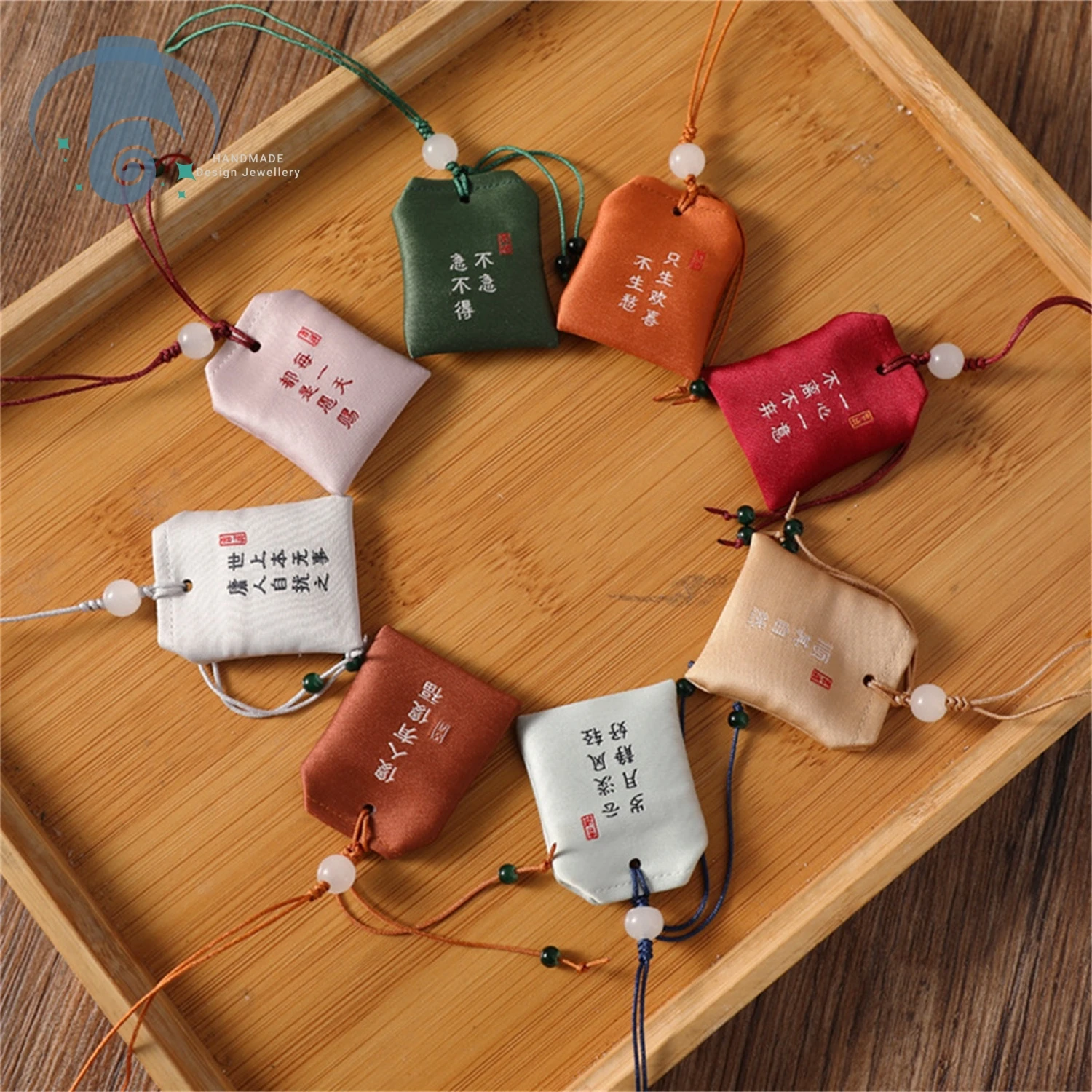 Traditional Chinese Fragrant Sachet Empty Brocade Pouch Blessing Charm Mini Bag Cellphone Strap Home Car Decor ﻿