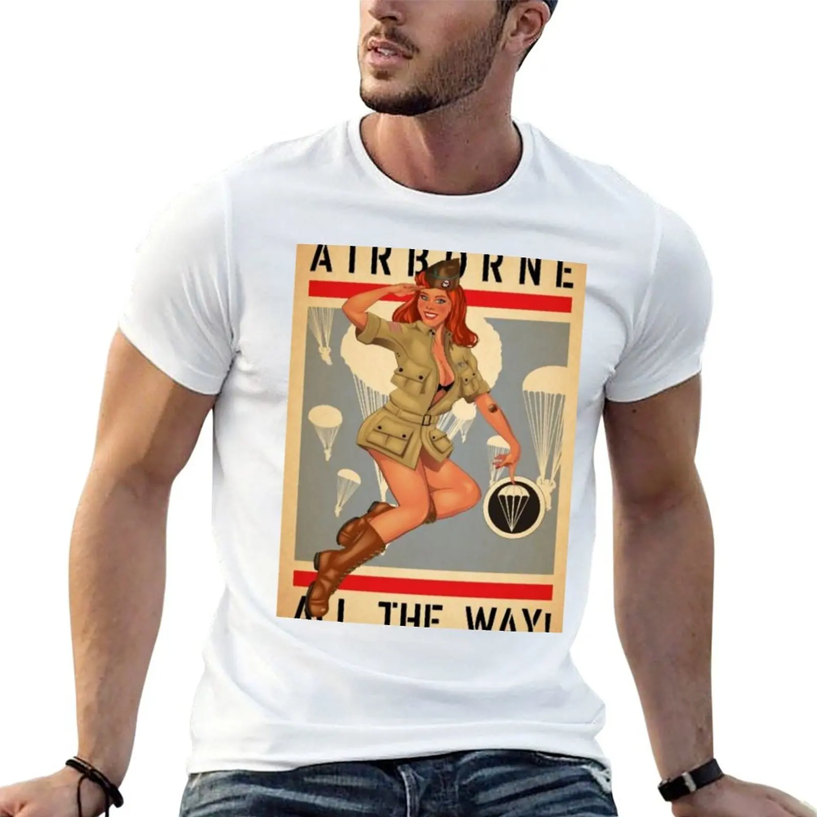 Airborne all the way T-Shirt aesthetic clothes custom t-shirts men clothes