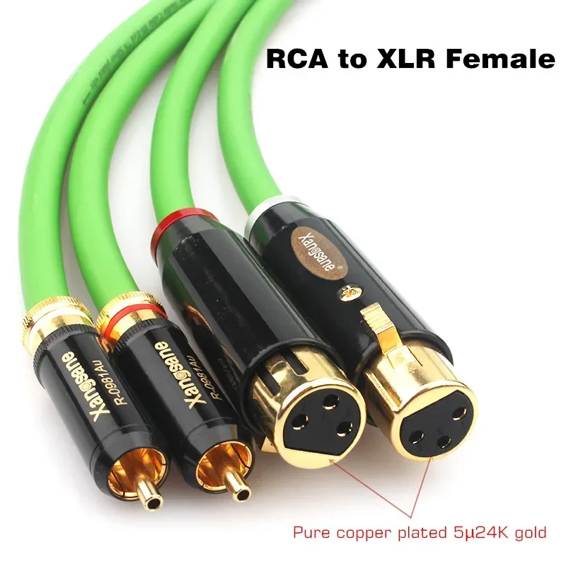 Pair 7N OCC Silver Plated RCA To XLR Cable Male Female Double Shield HiFi Audio Interconnect Line image 4