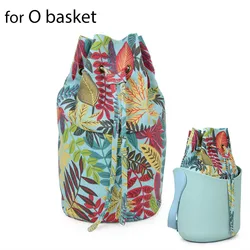 Tanqu New Floral Drawstring with Buckle Canvas Fabric Inner Pocket Lining for Obasket Obag Handbag Insert for O Basket O Bag