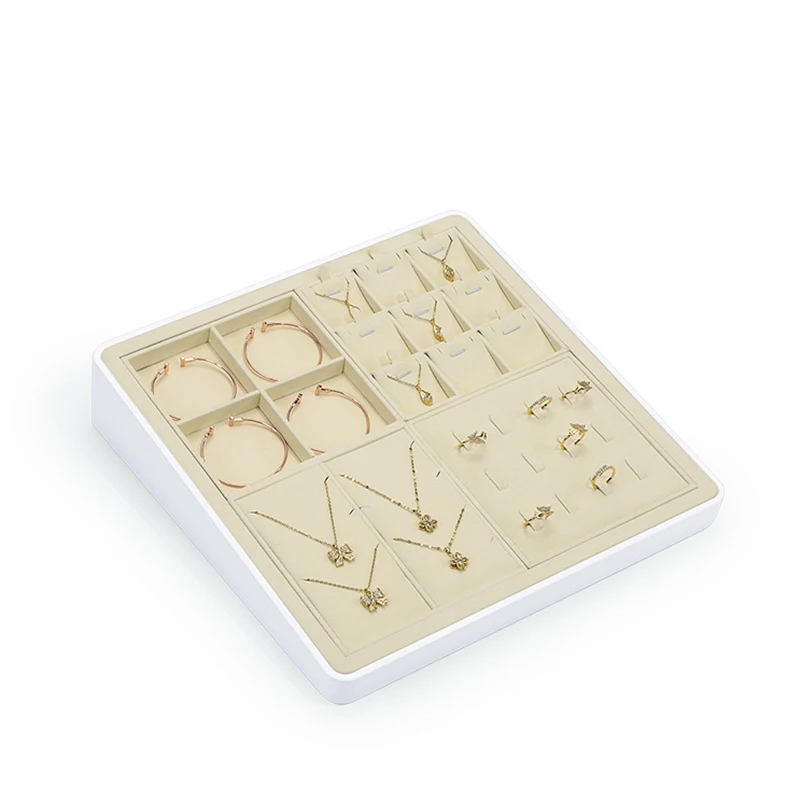 Jewelry display stand beige white jewelry tray ladder advanced counter bracelet ring necklace earrings display props