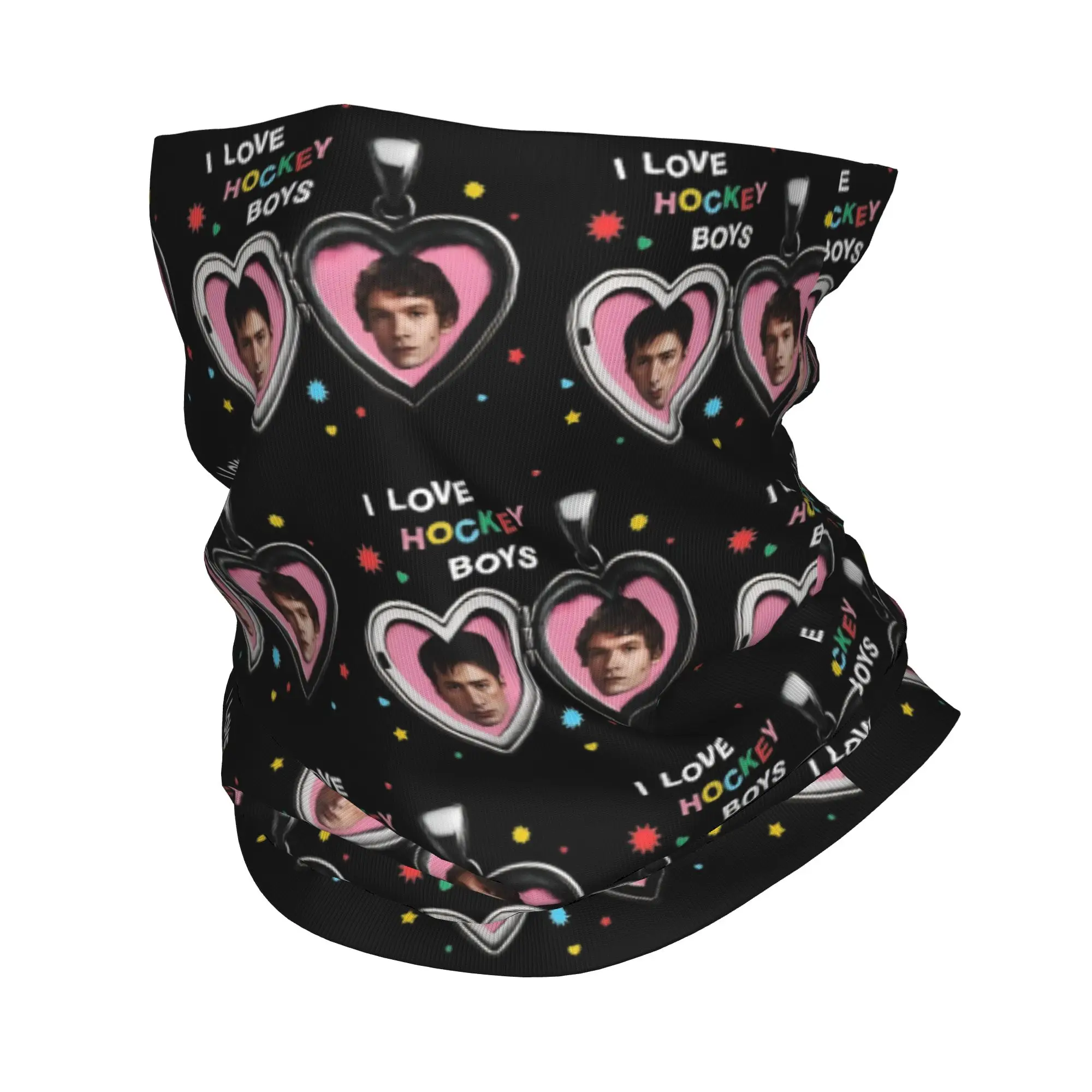 

I Love Hockey Boys Heated Rivalry Bandana Bicycle Mask Hiking Camping Anti-UV Balaclava Custom Seamless Soft Face Cover Mask