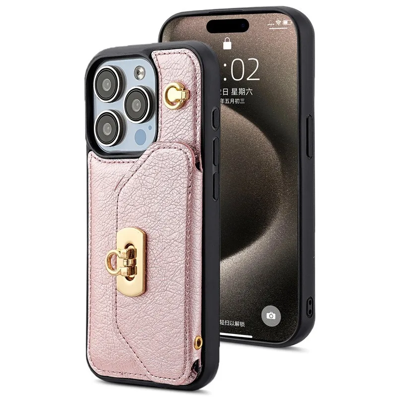 For IPhone 16 Pro/16 Pro Max for Women Sling Bags Phone Cases Card Holders and Leather Phone Covers Suitable