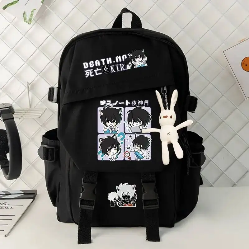 أنيمي لعبة أسود بيج أزرق أخضر مذكرة الموت Desu Noto حقائب مدرسية للطلاب سعة كبيرة حقائب ظهر Mochilas