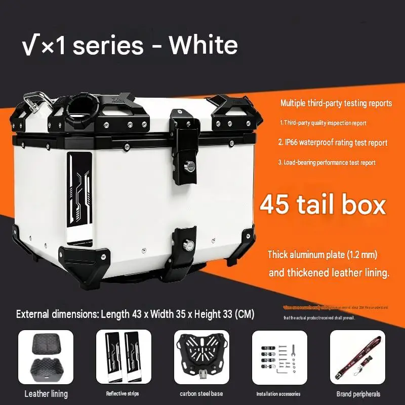 For Suzuki DL250 V‑Strom250  Flat Aluminum Rear Top Case Rugged Armor‑Shell Complete Fitting Kits Long‑Distance Riding Trunk