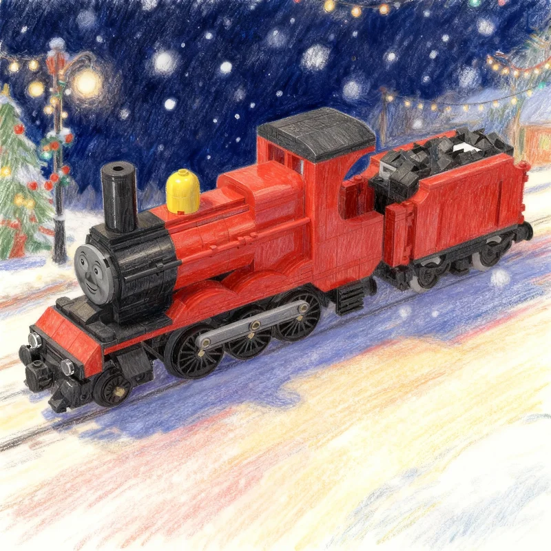 

Конструктор MOC «Поезд Джеймс — Красный паровоз», 469 деталей, развивающая игрушка, креативный подарок на Рождество для детей