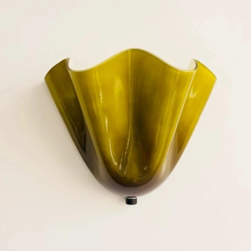 Upgraded Version American Vintage Colored Berry Glass Wall Lamp LED E14 Design Shell Wall Mounted Living Room Background Bedroom