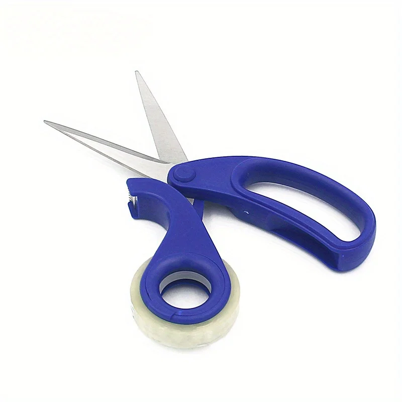 1 pezzo, forbici multifunzionali 2 in 1 con dispenser di nastro, forbici multiuso in acciaio inossidabile, perfette per confezioni regalo