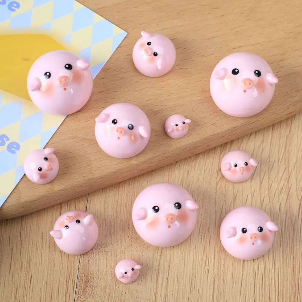 20pcs New Cartoon Pig Resin Slime Charms Cream Gel Flatback Phone Case Decor Colorful Scrapbooking Headband Making Kids Toy