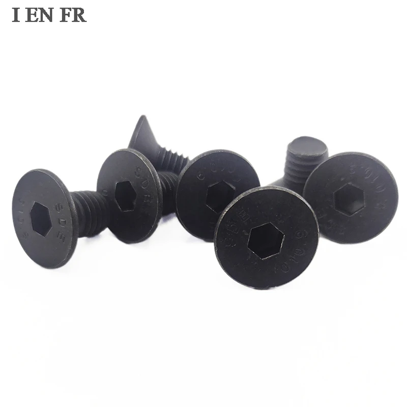 

5/10/25/50x Black 10.9 DIN7991 M1.6 M2 M2.5 M3 M4 M5 M6 M8 Hexagon Hex Socket Head Flat Countersunk Bolt Screw Length 3-80mm