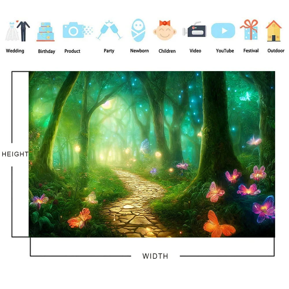 Bonvvie Photography Background Dreamy Natural Jungle Forest Wonderland Children Adult Art Portrait Backdrop for Photo Studio