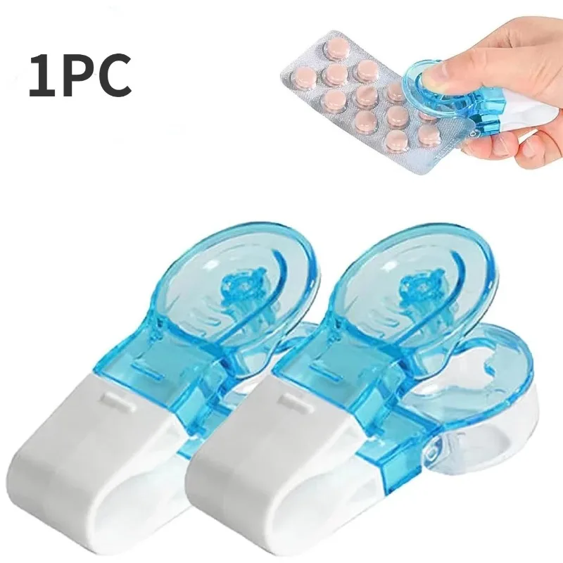 

1pc Portable Pill Taker Remover with Medicine Box Household Gadgets, Tablets, Pills Assistance Tool New Design Pill Dispenser
