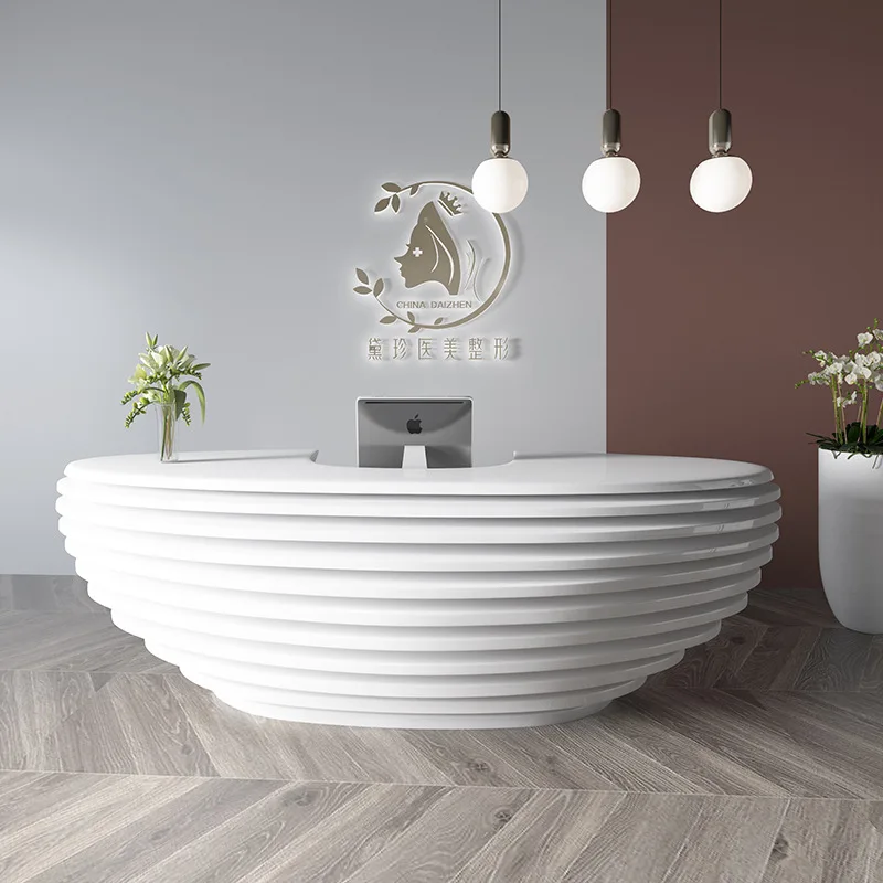 

New Style Reception Nail Salon Uniform Design Reception Desk Furniture