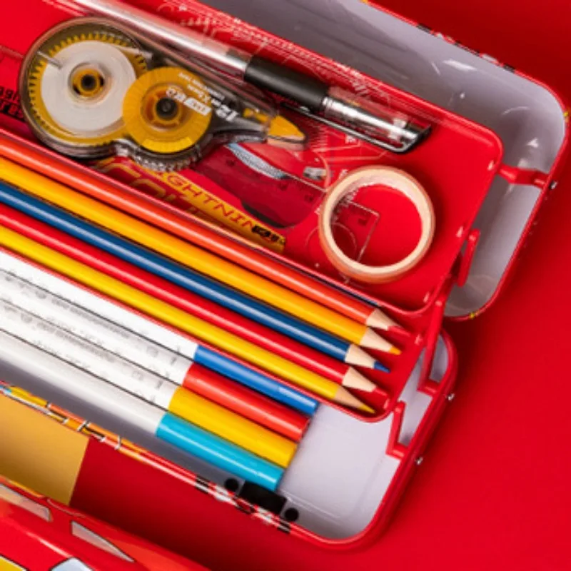 جديد ديزني بيكسار سيارات مقلمة صندوق أدوات مكتب الطفل سعة كبيرة ماكوين سيارة ثلاثي الأبعاد صندوق رصاص هدايا رياض الأطفال #5