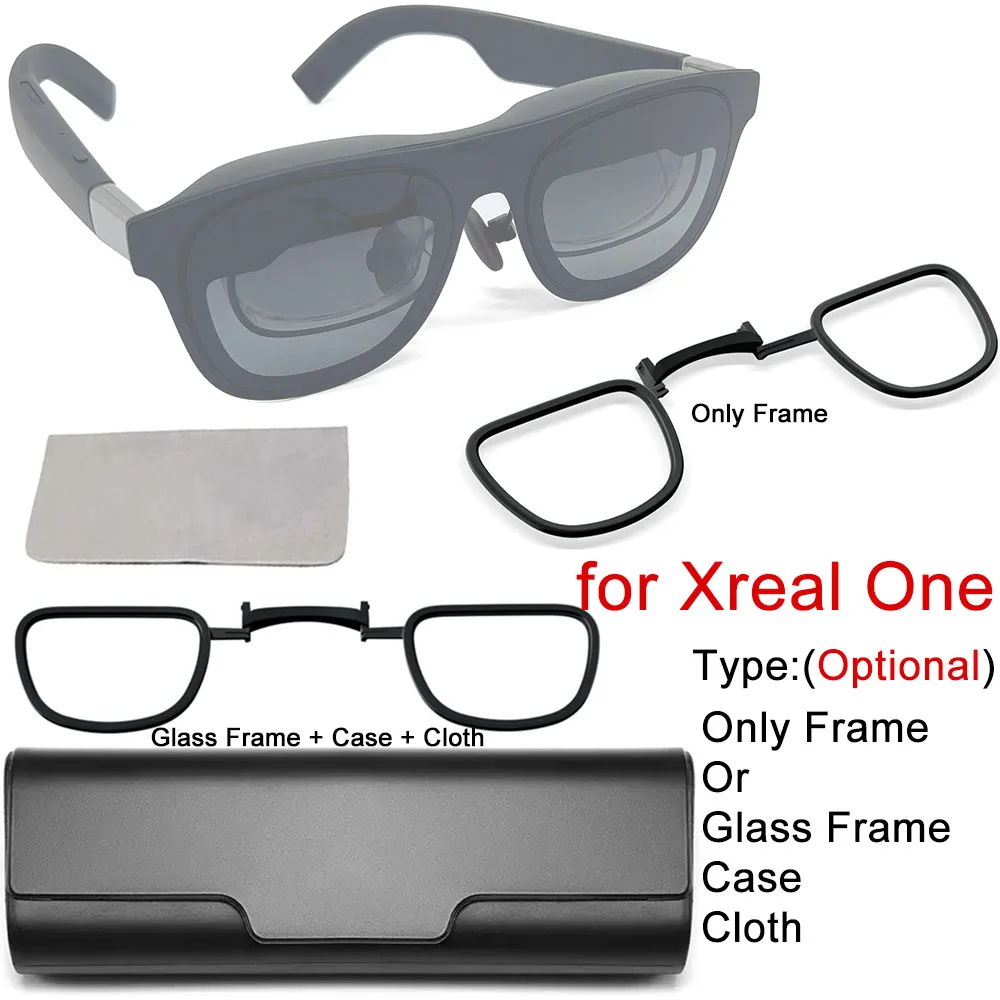 

For Xreal One Glasses Frame Myopia Hyperopia Astigmatism Lenses Frames + Case + Cloth for xrealone Smart Glasses Accessories