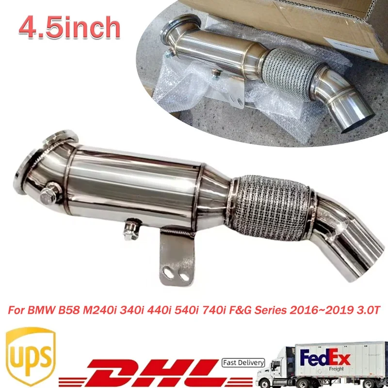 Downpipe Turbo Catless da 4,5 pollici in acciaio inossidabile 304 per BMW B58 340i F30/F31 440i F32/F33 540i G30/31 740i G11/G12 M140i F20/F21 M240i F22/F23 serie F&G
